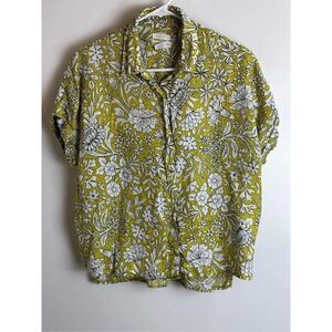 Rachel Ashwell green and white short sleeve top Size S
